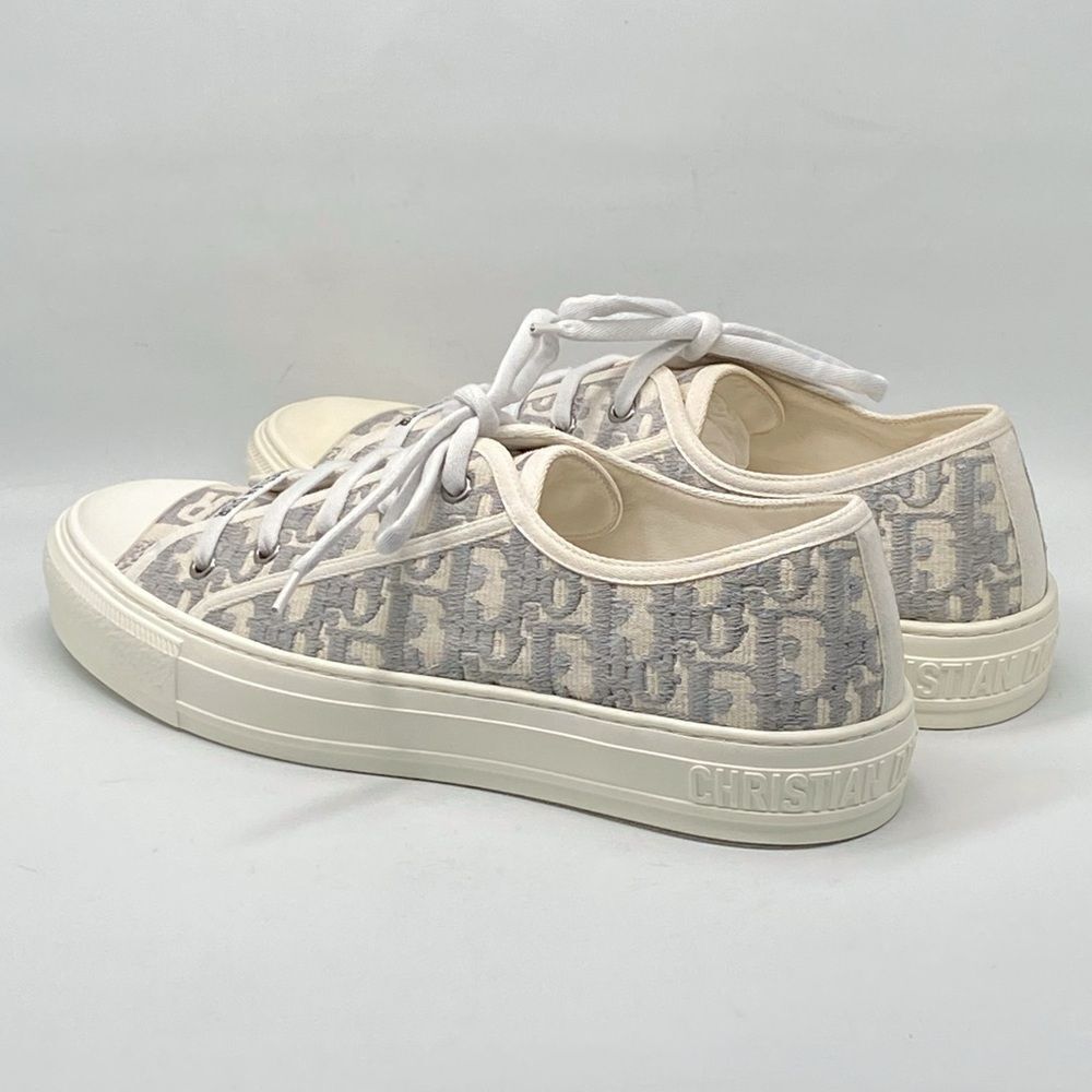 Dior Walk'n'Dior Sneaker Stone Gray Dior Oblique Embroidered Cotton size 41 - Picture 10 of 16